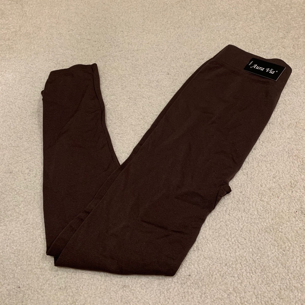 ✅ Aura Via Coffee Brown Tights OS